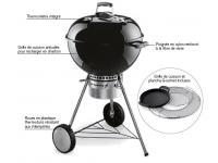 Barbecue charbon weber one touch premium gourmet 57cm noir intense + plancha pour 210€