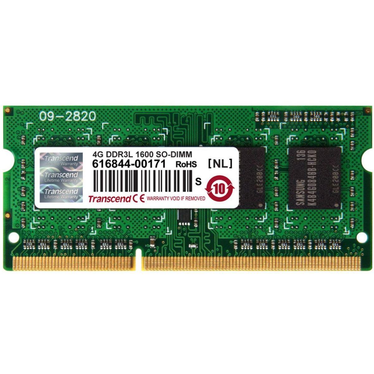 M�moire vive sodimm transcend so dimm 204 broches 4 go -1600 mhz ddr3 - 2% de remise imm�diate avec le code : deal2 (photo) M�moire vive sodimm transcend so dimm 204 broches 4 go -1600 mhz ddr3 - 2% de remise imm�diate avec le code : deal2 (photo)