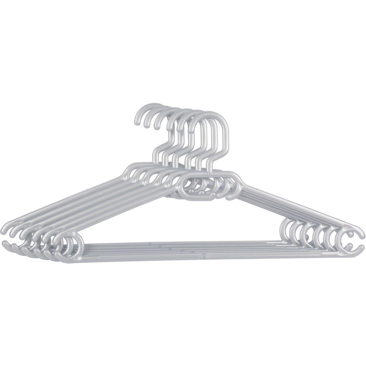 Cintres essentielb 6 cintres gris argent (photo) Cintres essentielb 6 cintres gris argent (photo)