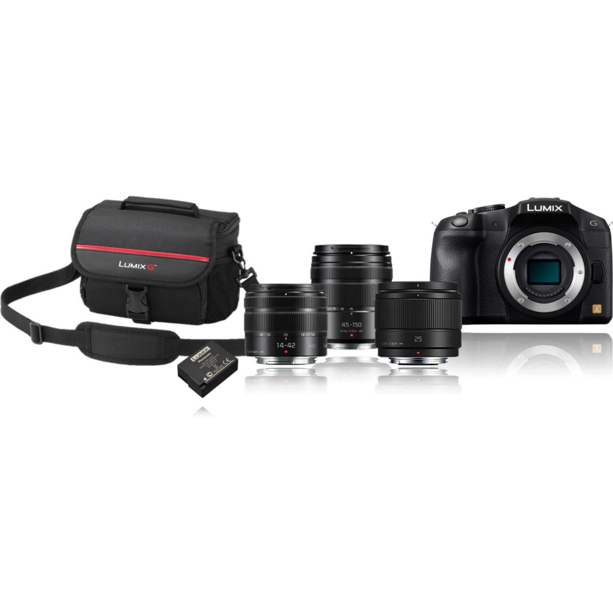 Appareil photo hybride panasonic dmc-g6 + 14-42mm + 45-150m + 25mm - 15% de remise immédiate avec le code : cool15 (photo) Appareil photo hybride panasonic dmc-g6 + 14-42mm + 45-150m + 25mm - 15% de remise immédiate avec le code : cool15 (photo)