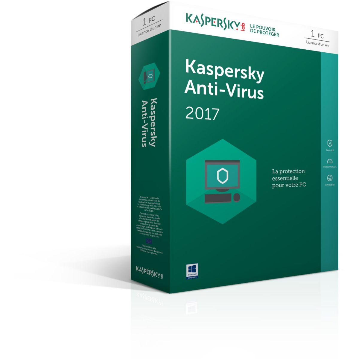 Logiciel antivirus pc kaspersky antivirus 2017 1 poste / 1 an - 7% de remise immédiate avec le code : multi7 (photo) Logiciel antivirus pc kaspersky antivirus 2017 1 poste / 1 an - 7% de remise immédiate avec le code : multi7 (photo)