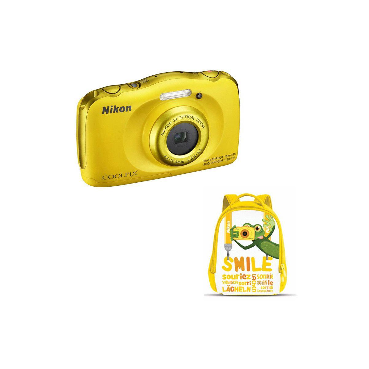 Appareil photo compact nikon coolpix w100 jaune + sac � dos (photo) Appareil photo compact nikon coolpix w100 jaune + sac � dos (photo)