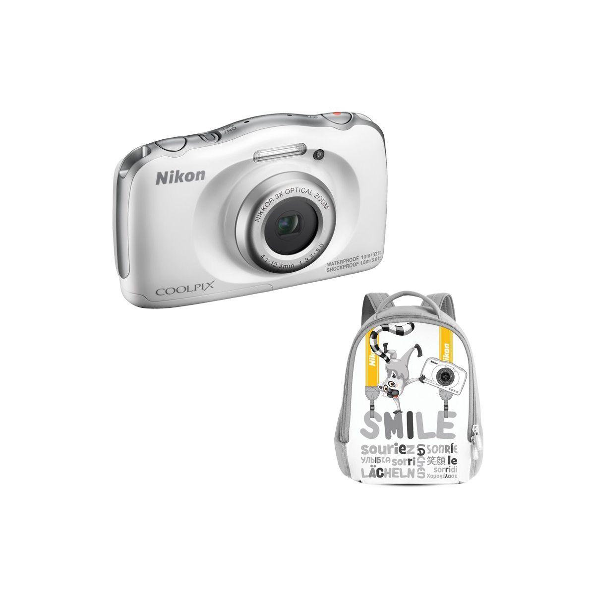 Appareil photo compact nikon coolpix w100 blanc + sac � dos (photo) Appareil photo compact nikon coolpix w100 blanc + sac � dos (photo)