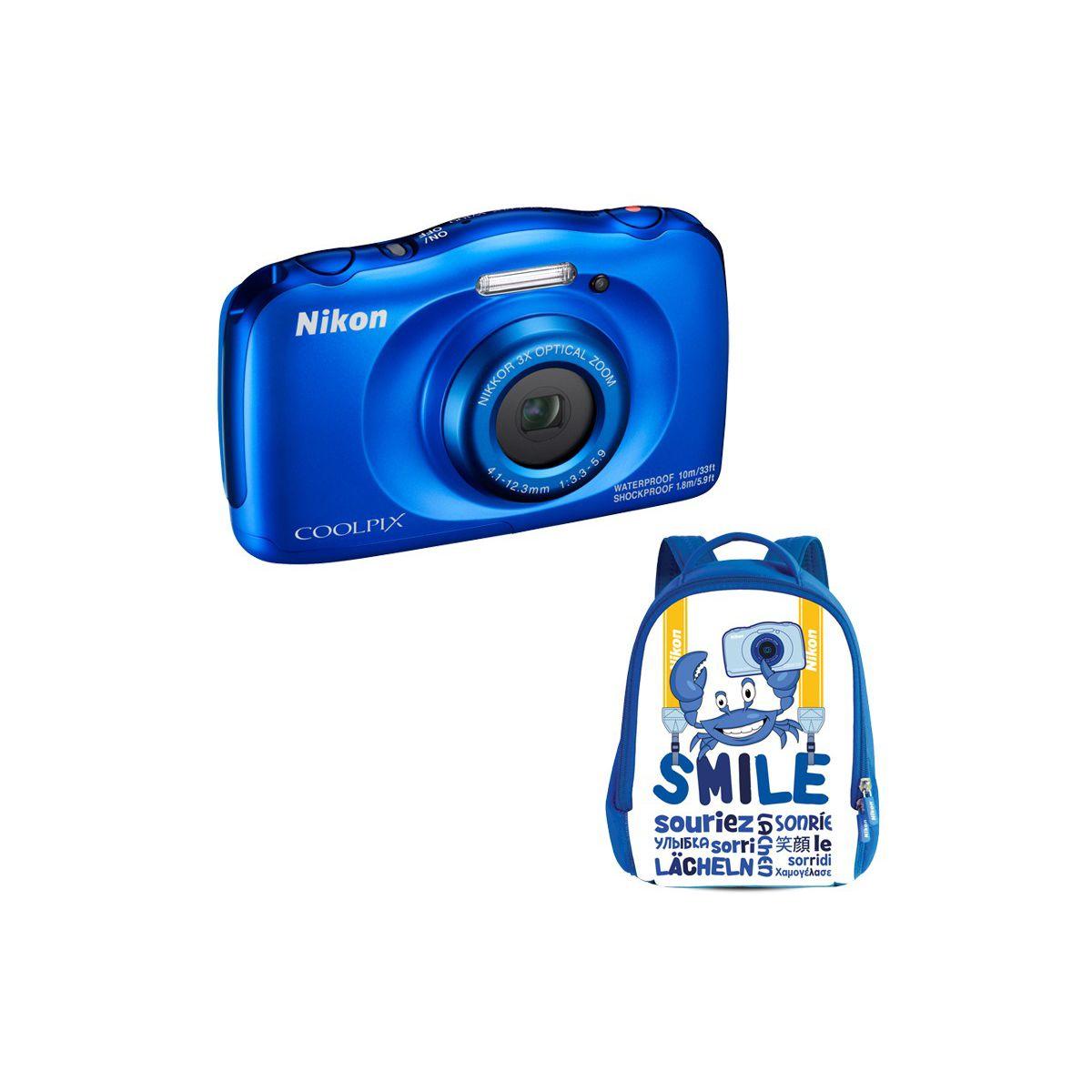 Appareil photo compact nikon coolpix w100 bleu + sac � dos (photo) Appareil photo compact nikon coolpix w100 bleu + sac � dos (photo)