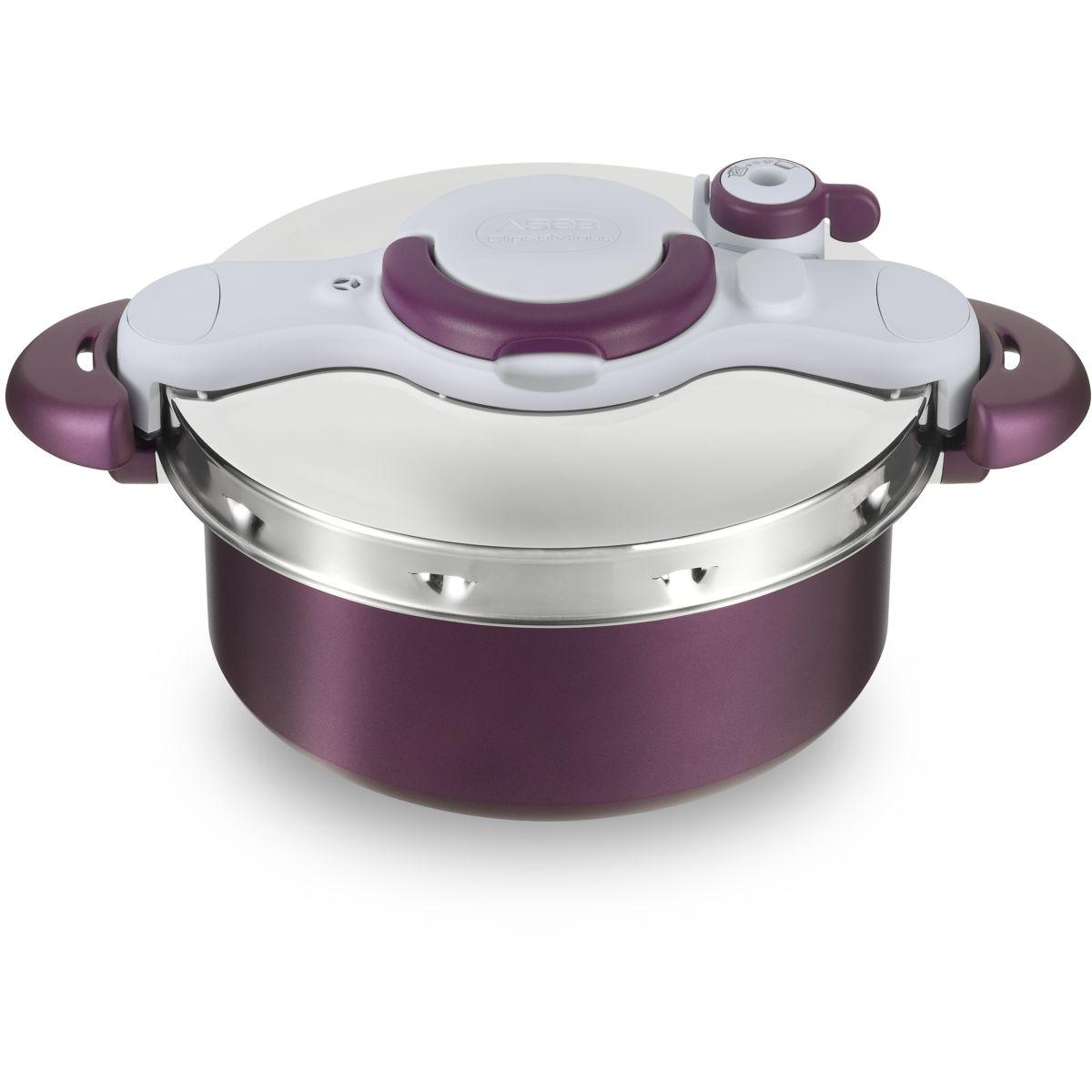 Autocuiseur tefal clipso minut duo 5l violet - 7% de remise : code pam7