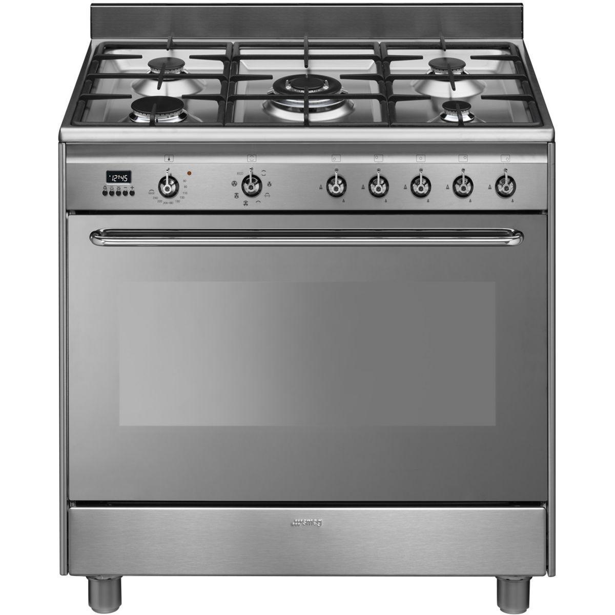 Pack promo cuisini�re gaz smeg cg90x9 + cr�dence smeg kit 90 x inox + hotte d�corative smeg kdc91xe (photo) Pack promo cuisini�re gaz smeg cg90x9 + cr�dence smeg kit 90 x inox + hotte d�corative smeg kdc91xe (photo)