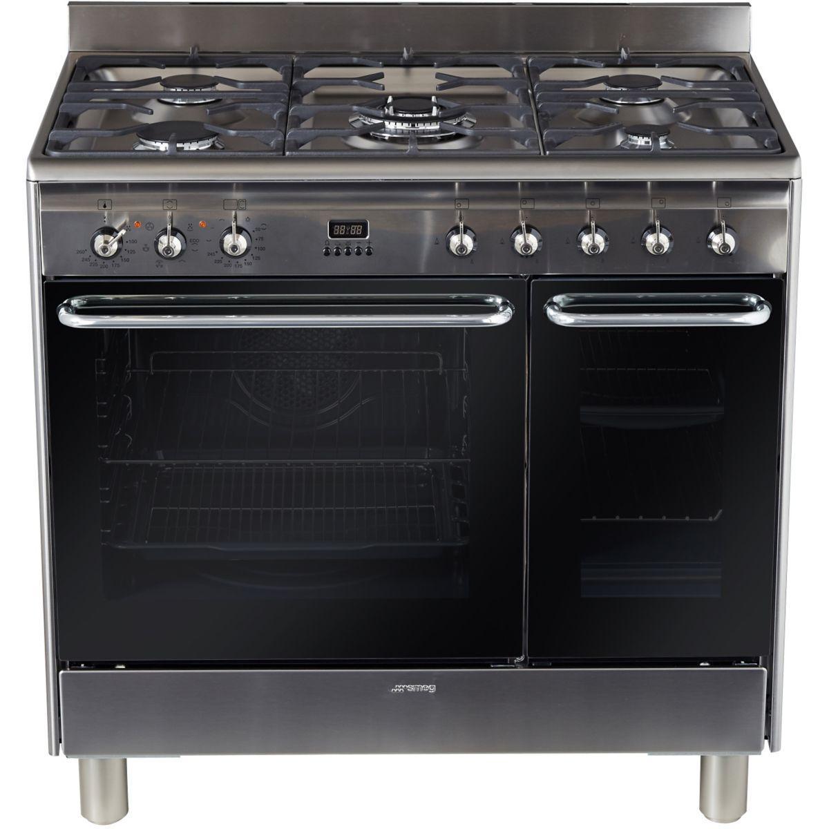 Pack promo piano de cuisson smeg cg92x9 + cr�dence smeg kit 90 x inox + hotte d�corative smeg kdc91xe (photo) Pack promo piano de cuisson smeg cg92x9 + cr�dence smeg kit 90 x inox + hotte d�corative smeg kdc91xe (photo)