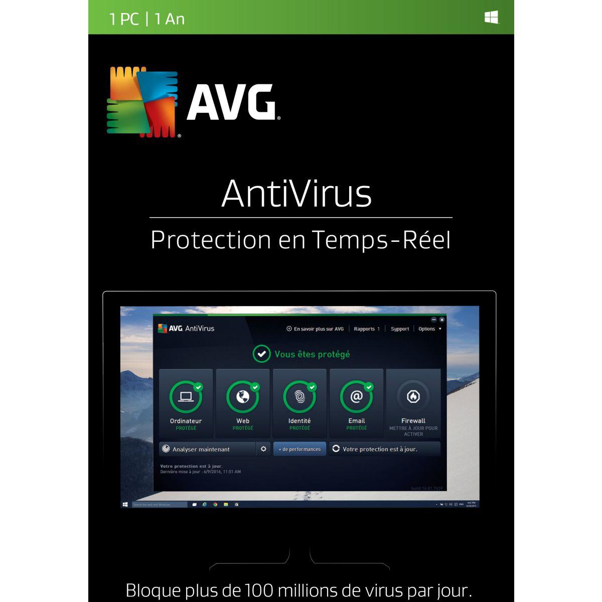 Logiciel pc avg antivirus (1 pc 1 an) - 3% de remise immédiate avec le code : multi3 (photo) Logiciel pc avg antivirus (1 pc 1 an) - 3% de remise immédiate avec le code : multi3 (photo)