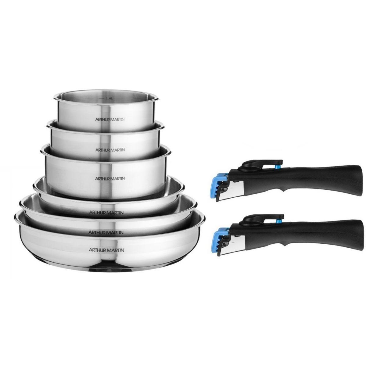 Batterie de cuisine arthur martin 8 pi�ces inox - am5538 - 10% de remise imm�diate avec le code : fete10 (photo) Batterie de cuisine arthur martin 8 pi�ces inox - am5538 - 10% de remise imm�diate avec le code : fete10 (photo)