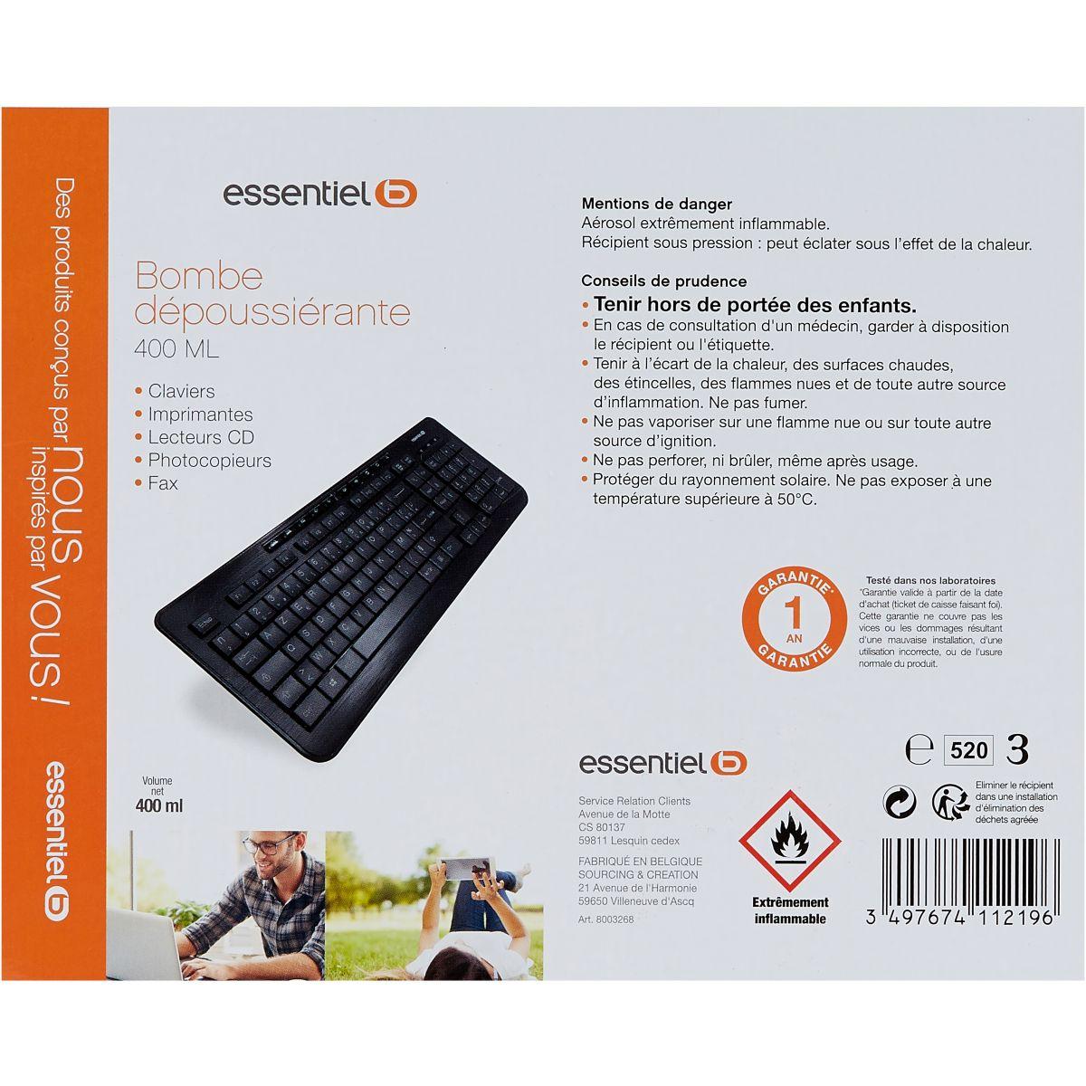 Bombe essentielb d�poussi�rante - 400ml (photo) Bombe essentielb d�poussi�rante - 400ml (photo)