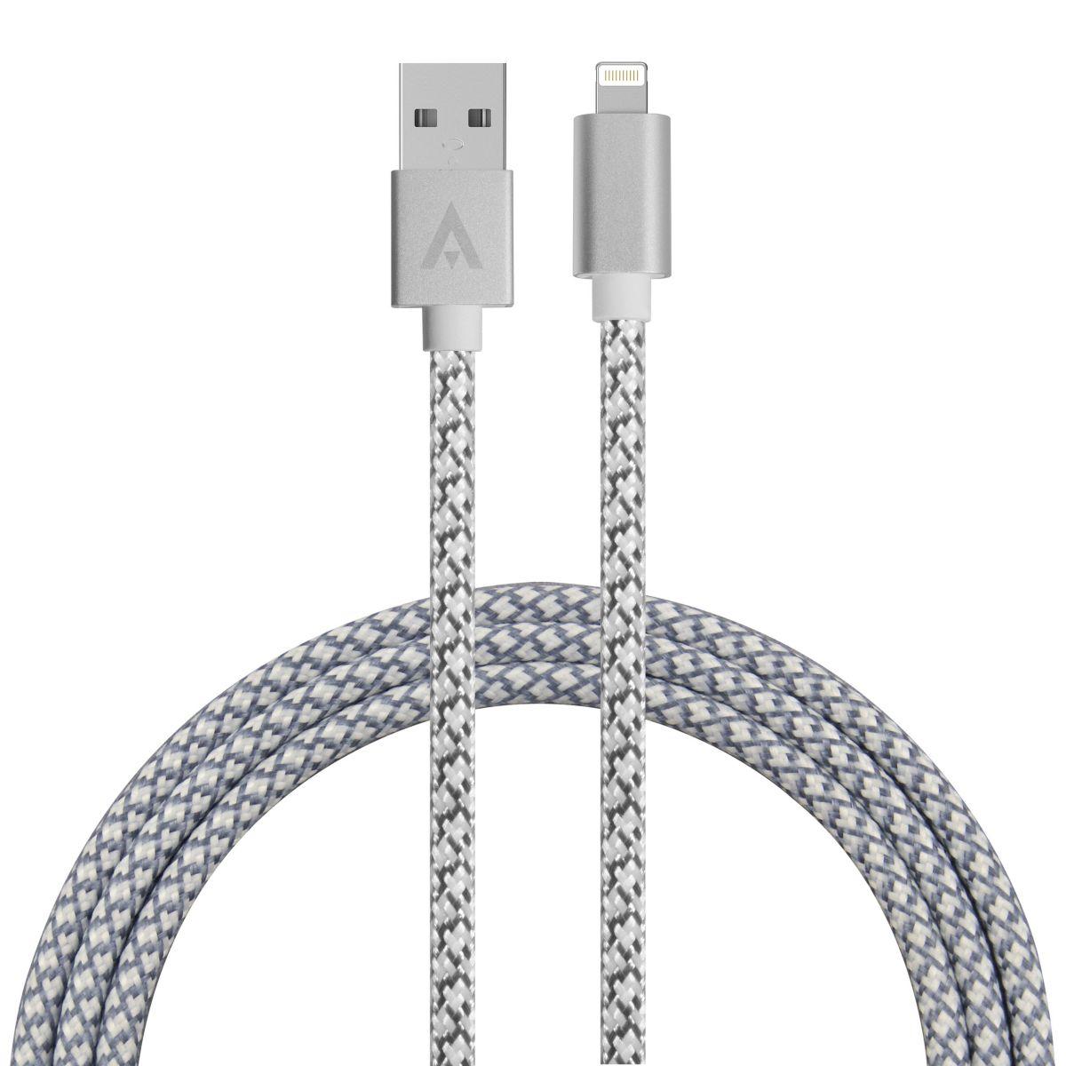 Câble lightning adeqwat 2m gris/blanc - livraison offerte avec le code livofferte (photo) Câble lightning adeqwat 2m gris/blanc - livraison offerte avec le code livofferte (photo)