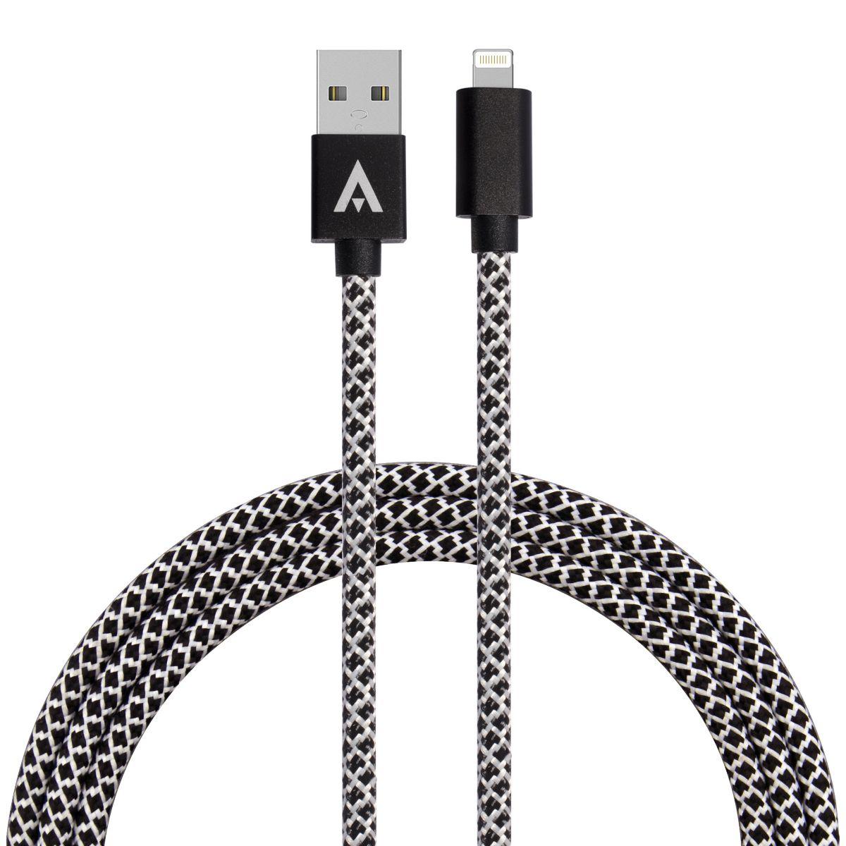 Câble lightning adeqwat 2m noir/blanc - livraison offerte avec le code livofferte (photo) Câble lightning adeqwat 2m noir/blanc - livraison offerte avec le code livofferte (photo)