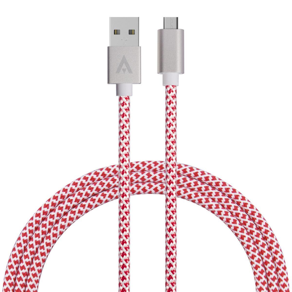 Câble micro usb adeqwat 2m rouge/blanc (photo) Câble micro usb adeqwat 2m rouge/blanc (photo)