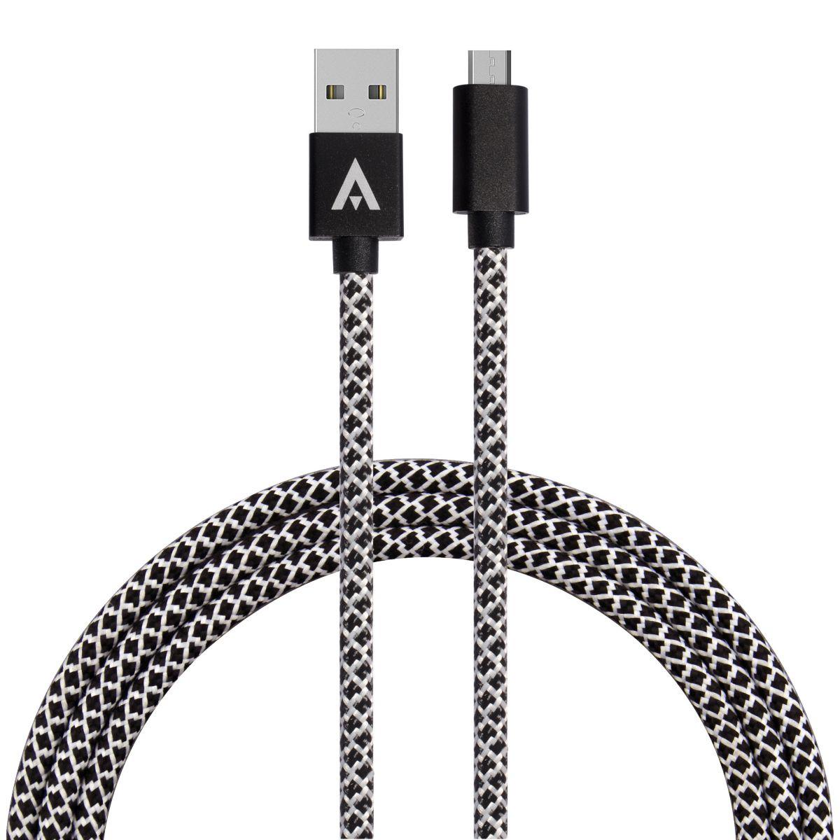 Câble micro usb adeqwat 2m noir/blanc (photo) Câble micro usb adeqwat 2m noir/blanc (photo)