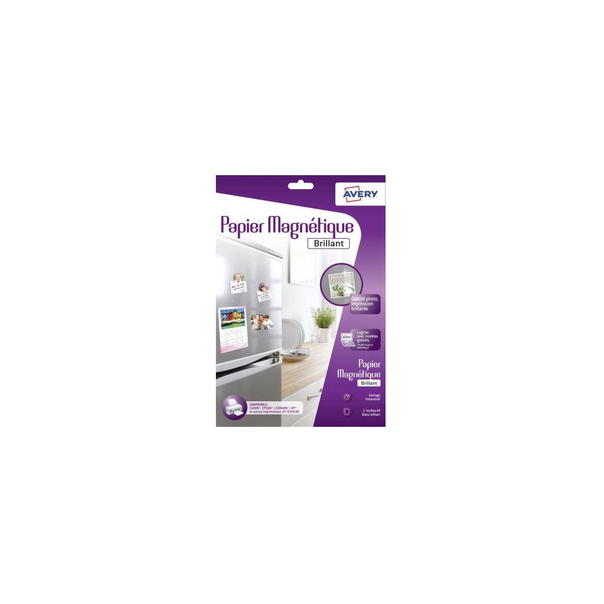 Papier cr�atif avery 3 papiers magn�tiques brillants a4 (photo) Papier cr�atif avery 3 papiers magn�tiques brillants a4 (photo)