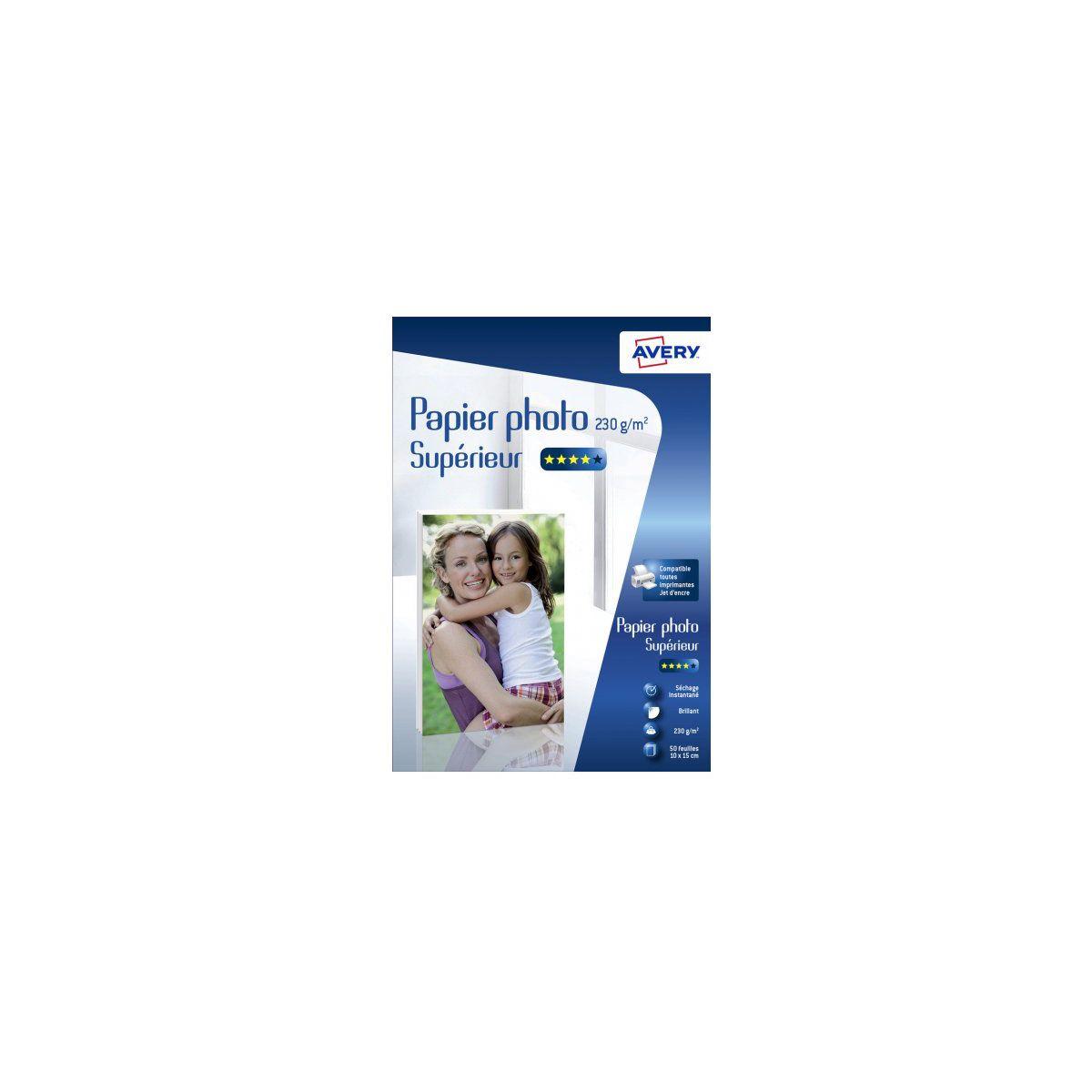 Papier photo avery 50 photos brillantes 10x15 230g/m� (photo) Papier photo avery 50 photos brillantes 10x15 230g/m� (photo)
