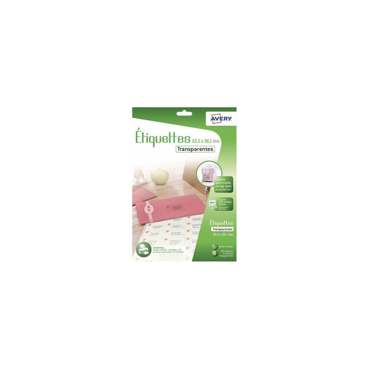 Papier cr�atif avery 126 etiquettes adressage transparentes - 2% de remise imm�diate avec le code : school2 (photo) Papier cr�atif avery 126 etiquettes adressage transparentes - 2% de remise imm�diate avec le code : school2 (photo)