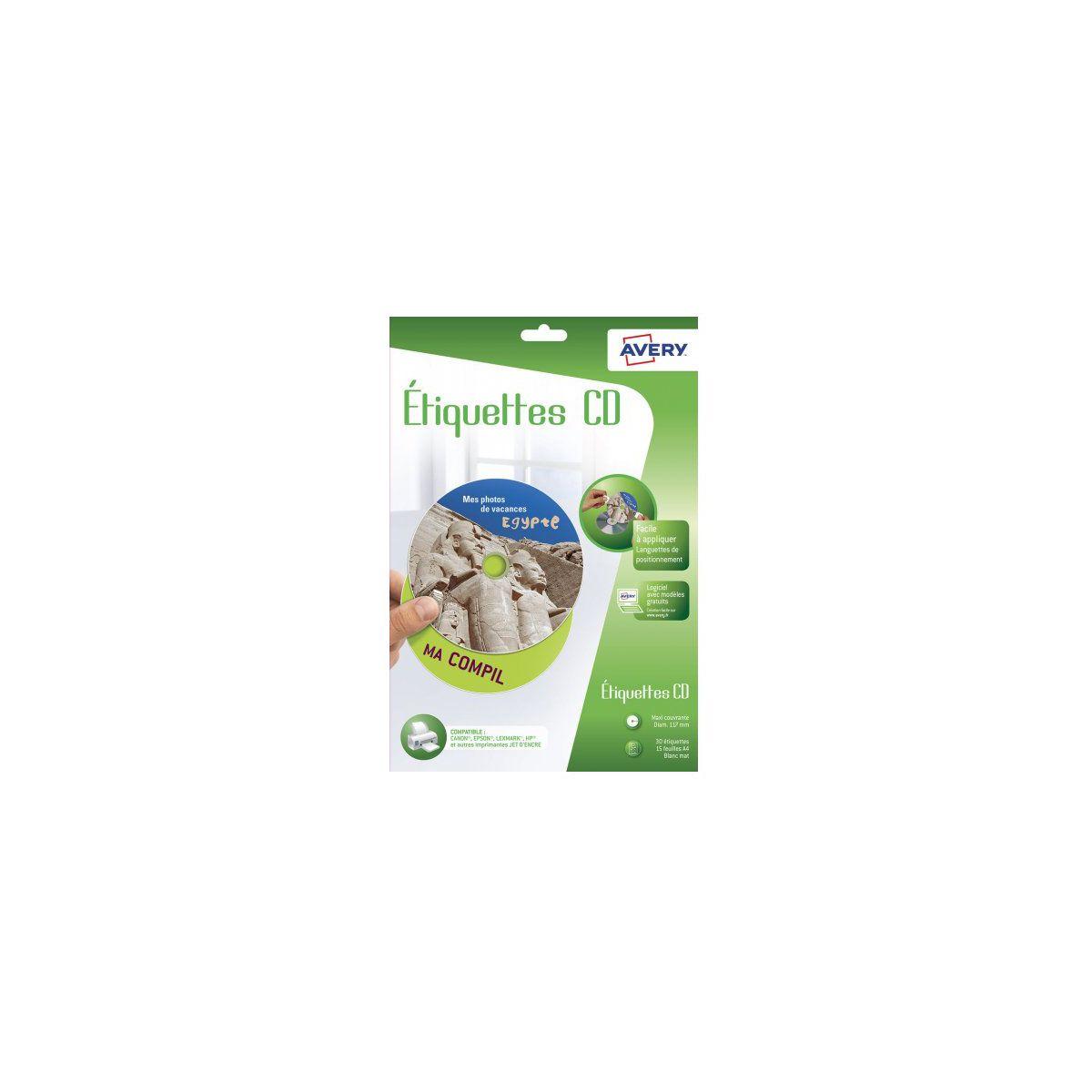 Papier cr�atif avery 30 etiquettes cd (photo) Papier cr�atif avery 30 etiquettes cd (photo)