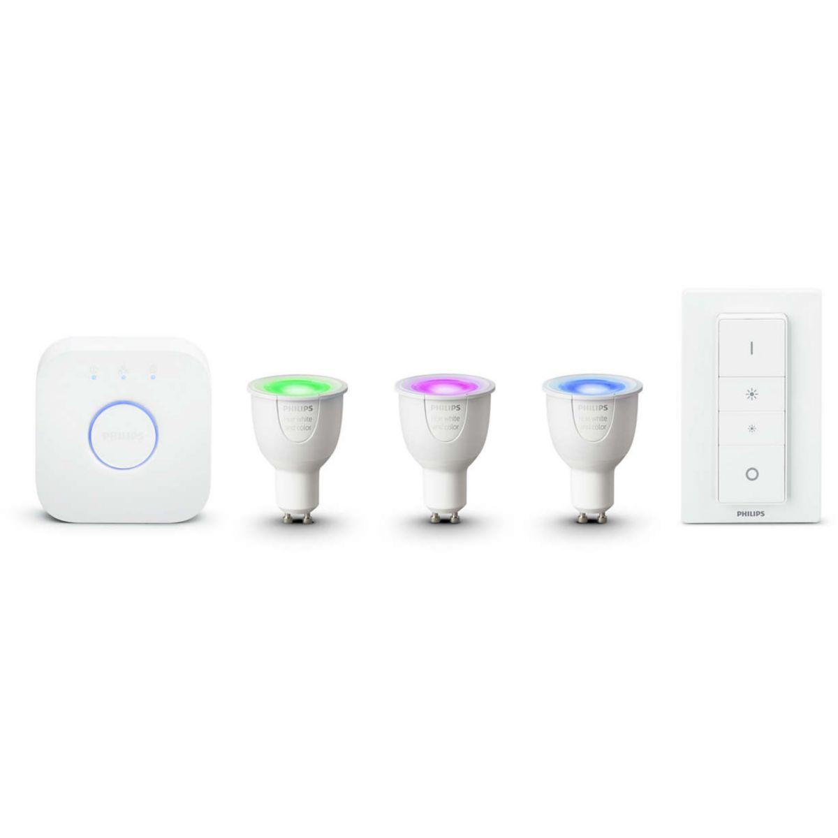 Pack philips d�marrage gu10 hue white & colors - 7% de remise imm�diate avec le code : school7 (photo) Pack philips d�marrage gu10 hue white & colors - 7% de remise imm�diate avec le code : school7 (photo)