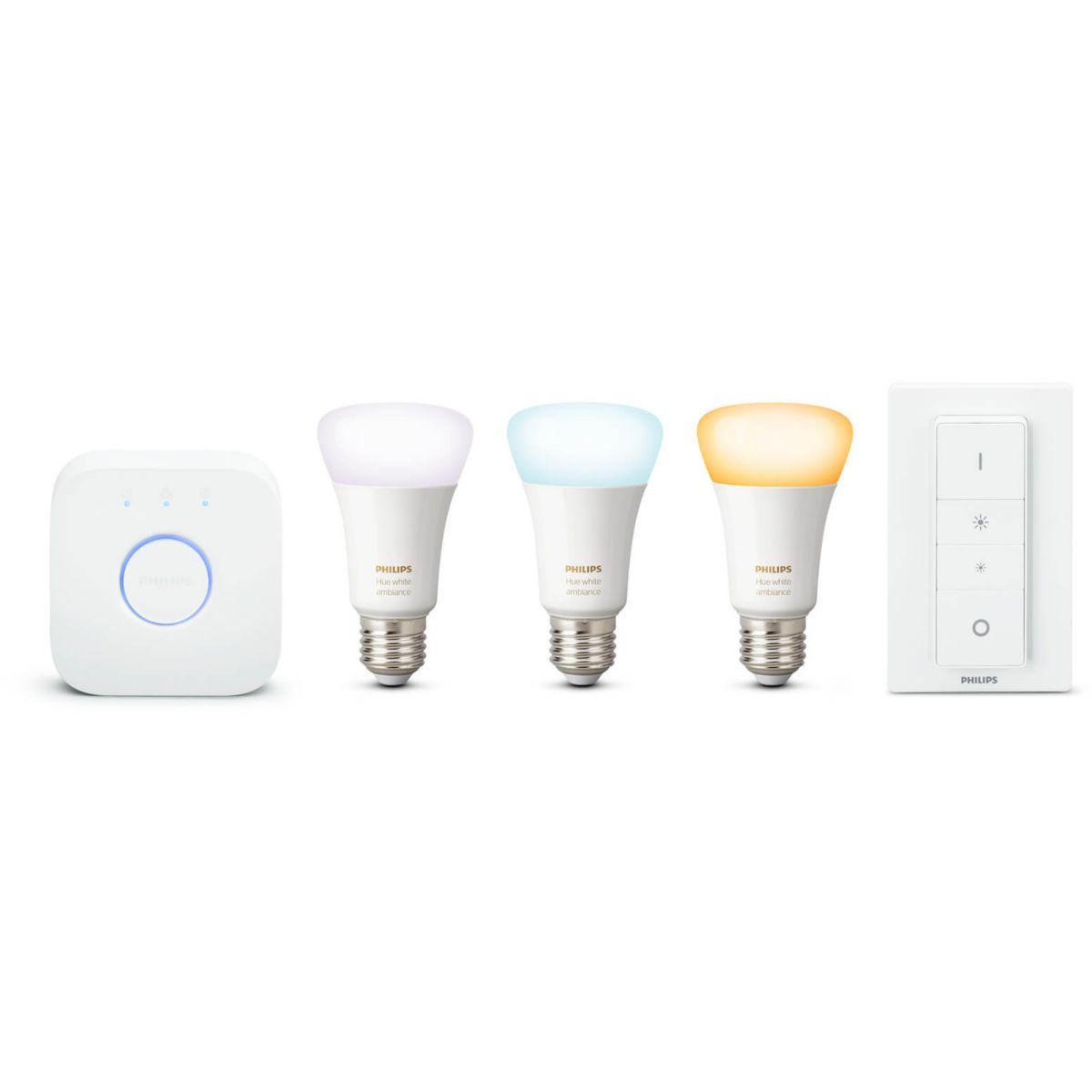 Pack philips d�marrage e27 hue white & ambiance - 7% de remise imm�diate avec le code : deal7 (photo) Pack philips d�marrage e27 hue white & ambiance - 7% de remise imm�diate avec le code : deal7 (photo)