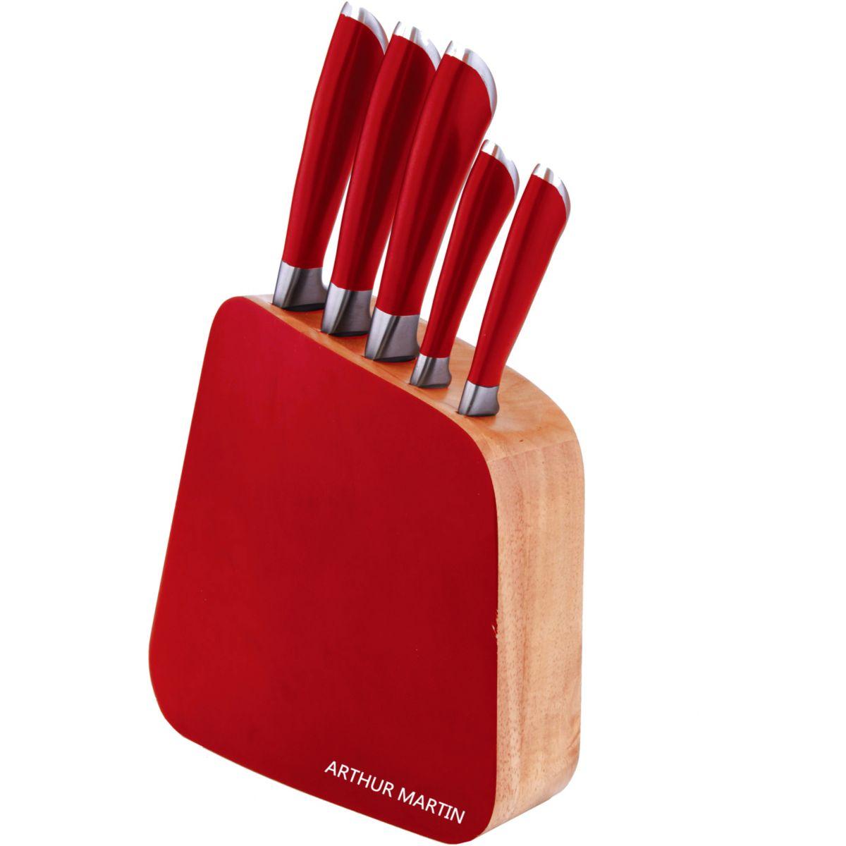 Bloc couteaux arthur martin rouge + 5 couteaux am399 - 15% de remise imm�diate avec le code : school15 (photo) Bloc couteaux arthur martin rouge + 5 couteaux am399 - 15% de remise imm�diate avec le code : school15 (photo)