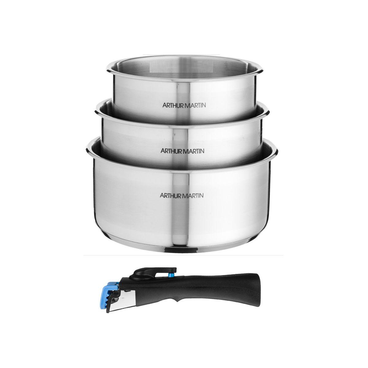 Batterie de cuisine arthur martin 3 casseroles 16/18/20cm + poign�e - 5531 - 2% de remise imm�diate avec le code : fete2 (photo) Batterie de cuisine arthur martin 3 casseroles 16/18/20cm + poign�e - 5531 - 2% de remise imm�diate avec le code : fete2 (photo)