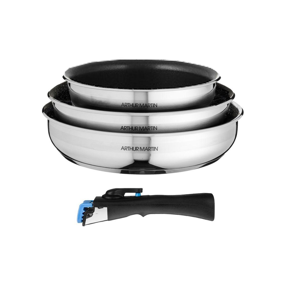 Batterie de cuisine arthur martin 3 po�les 20/24/26cm + poign�e - 5539 - 2% de remise imm�diate avec le code : fete2 (photo) Batterie de cuisine arthur martin 3 po�les 20/24/26cm + poign�e - 5539 - 2% de remise imm�diate avec le code : fete2 (photo)