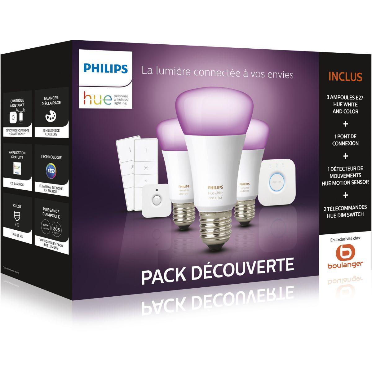 Pack philips hue e27 white&colors +d�tecteur+2 dimmer - livraison offerte : code premium (photo) Pack philips hue e27 white&colors +d�tecteur+2 dimmer - livraison offerte : code premium (photo)
