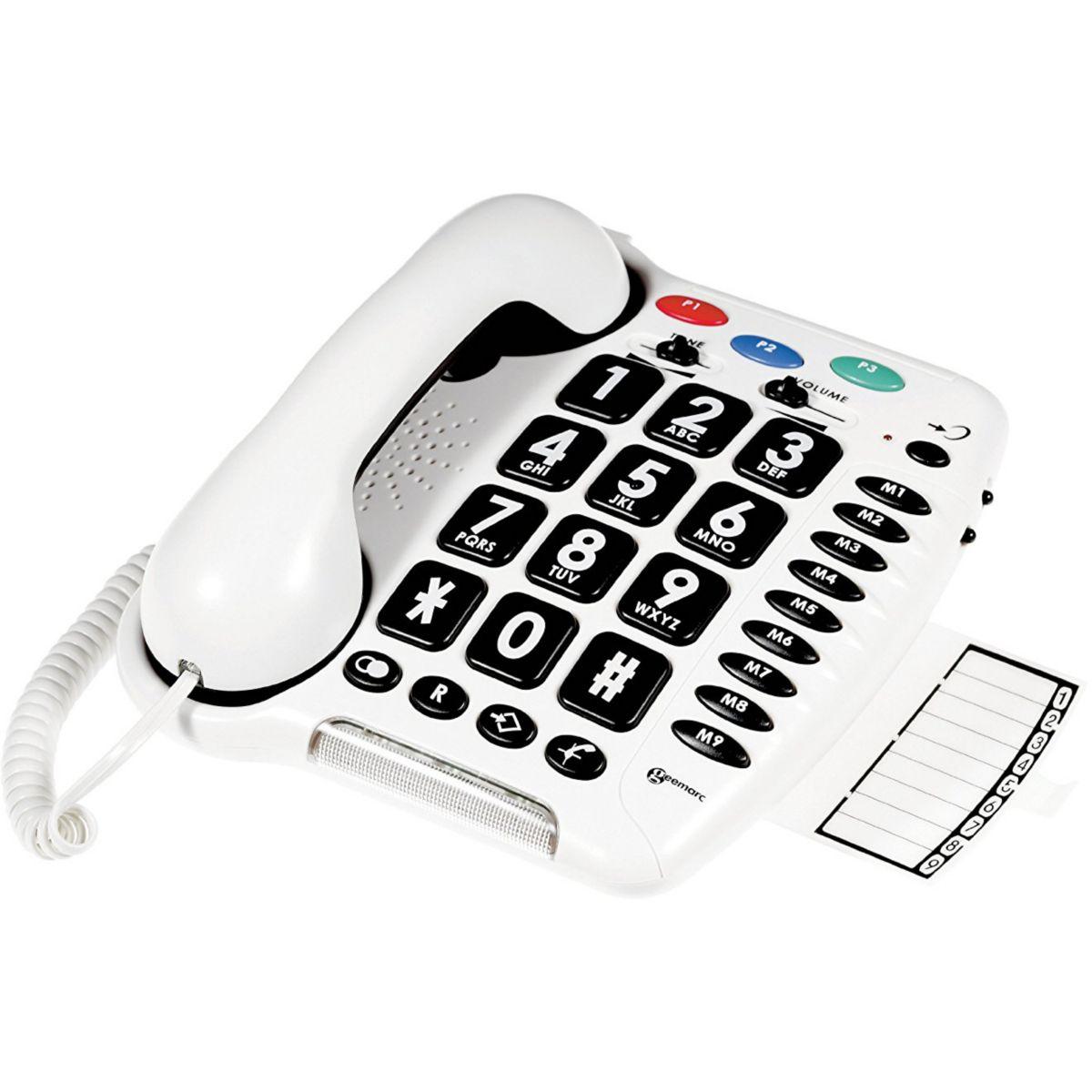 T�l�phone filaire geemarc cl100 blanc - 5% de remise imm�diate avec le code : automne5 (photo) T�l�phone filaire geemarc cl100 blanc - 5% de remise imm�diate avec le code : automne5 (photo)