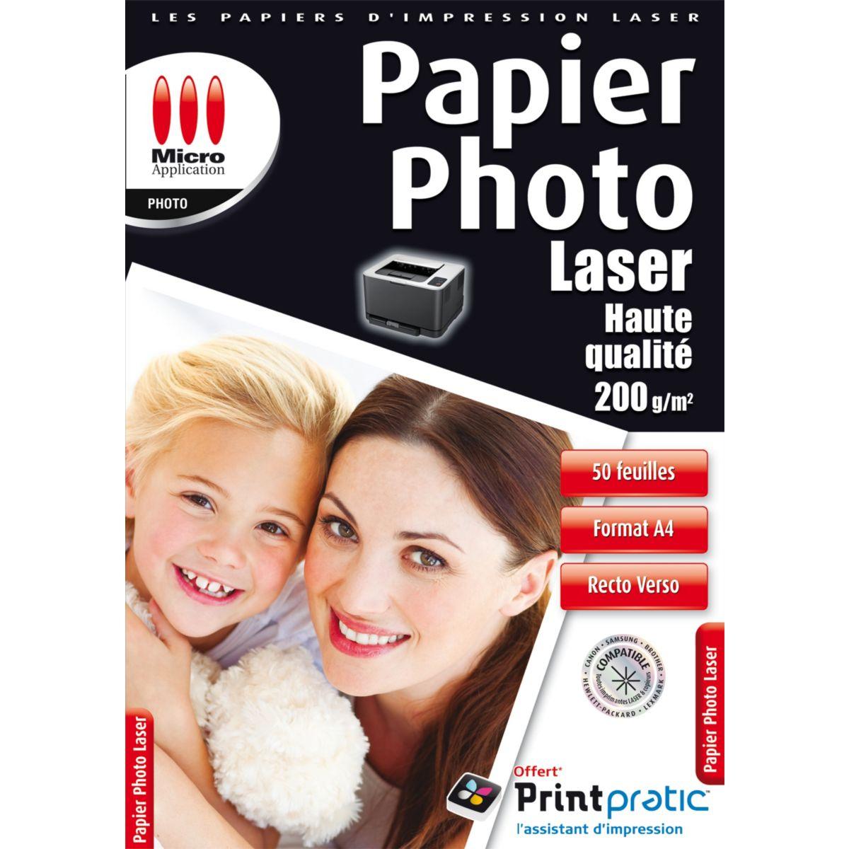 Papier photo micro application photo laser 200g/m2 - 50 feuilles - 3% de remise immédiate avec le code : multi3 (photo) Papier photo micro application photo laser 200g/m2 - 50 feuilles - 3% de remise immédiate avec le code : multi3 (photo)