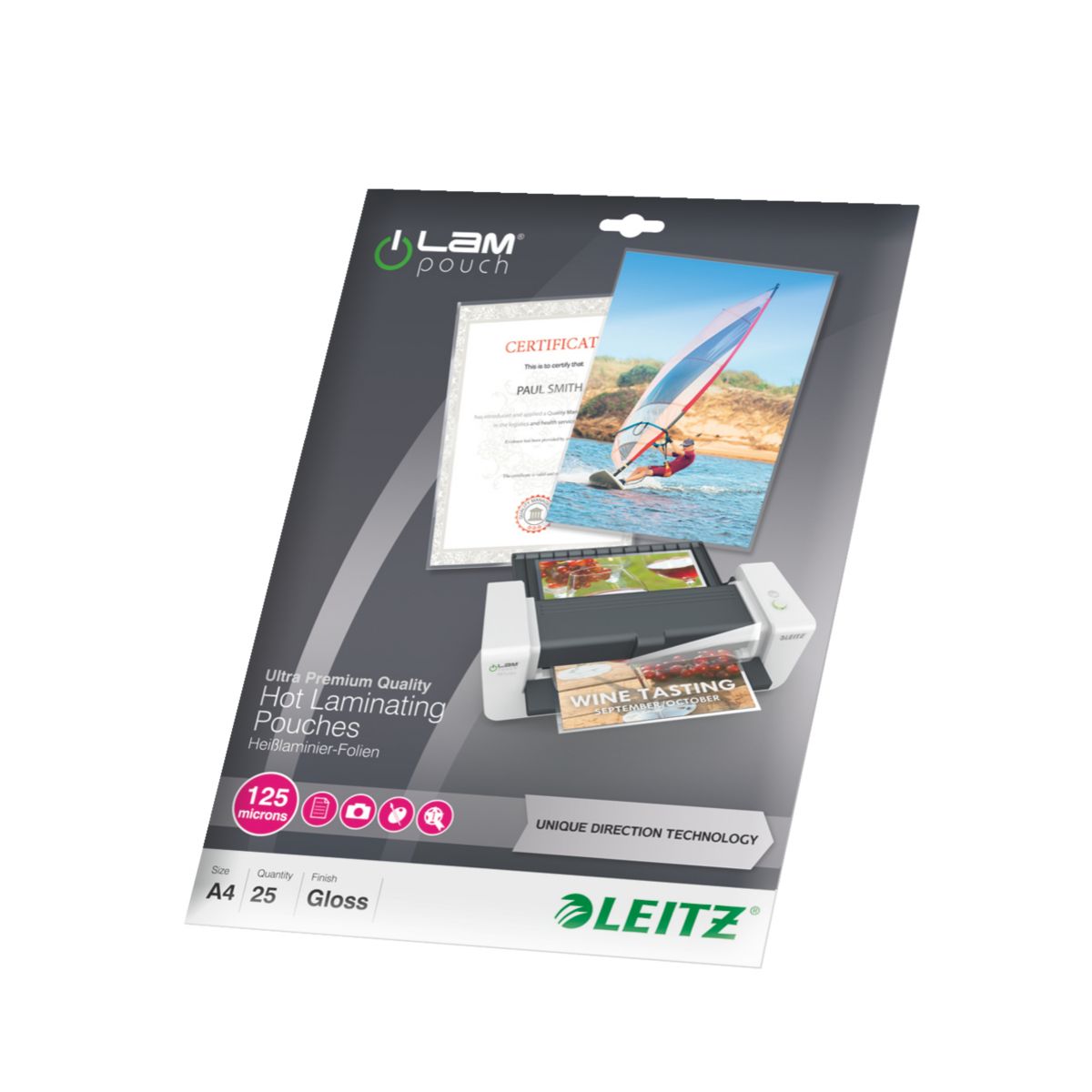 Consommable de bureau pour plastifieuse leitz pochettes 125 udt a4 boite de 25 (photo) Consommable de bureau pour plastifieuse leitz pochettes 125 udt a4 boite de 25 (photo)