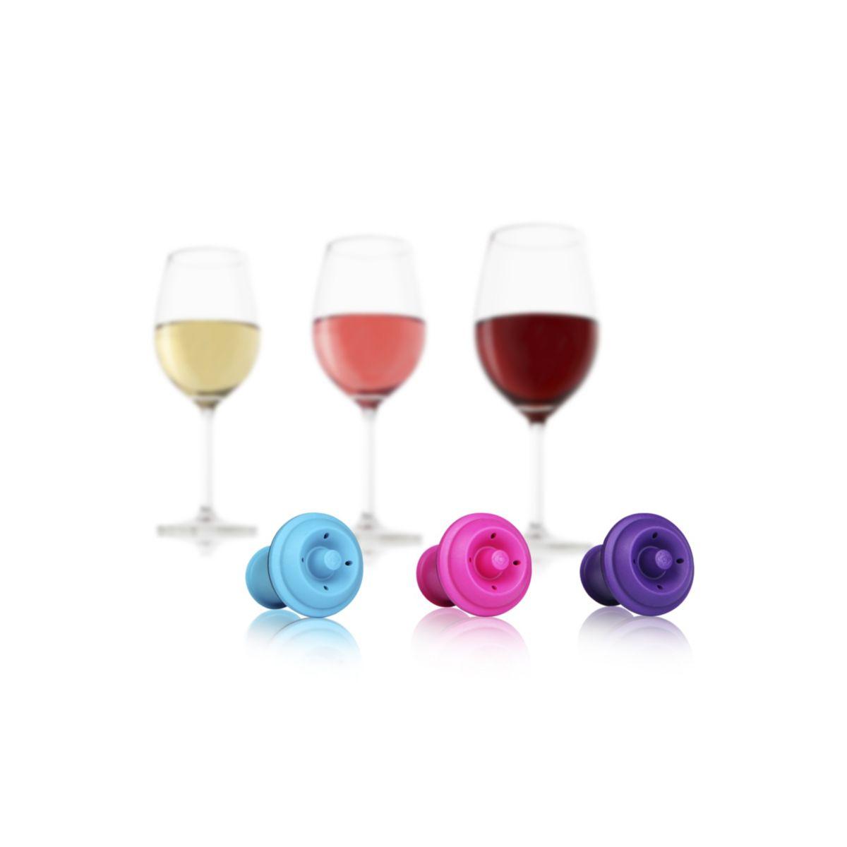 Bouchon vacuvin lot de 3 bouchons coloré (photo) Bouchon vacuvin lot de 3 bouchons coloré (photo)