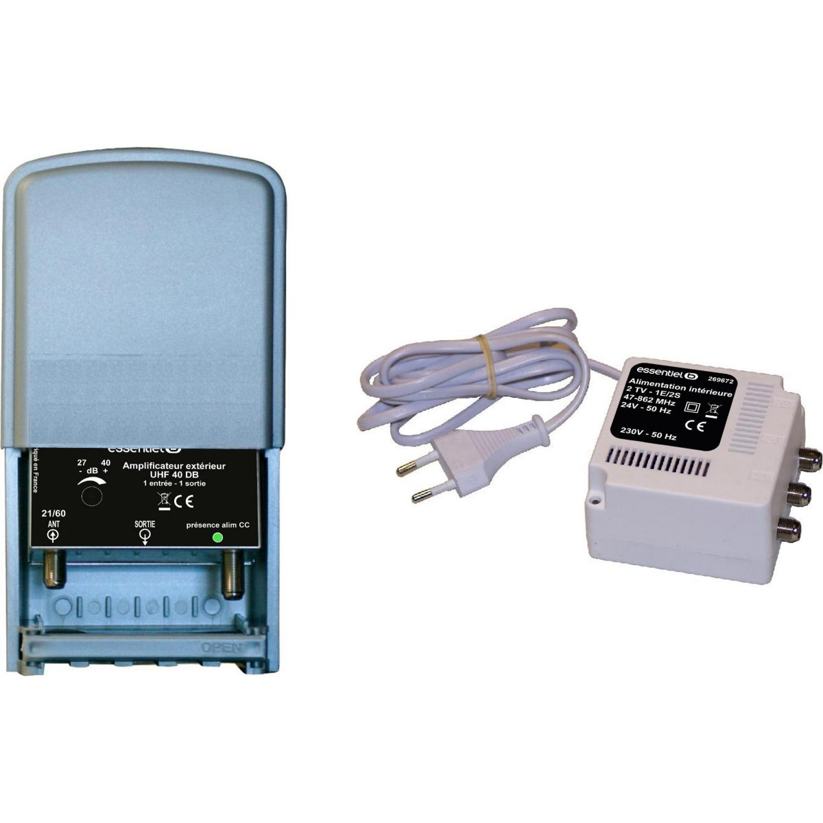 Amplificateur tv essentielb ampli ext 20db+alim - livraison offerte : code liv (photo) Amplificateur tv essentielb ampli ext 20db+alim - livraison offerte : code liv (photo)