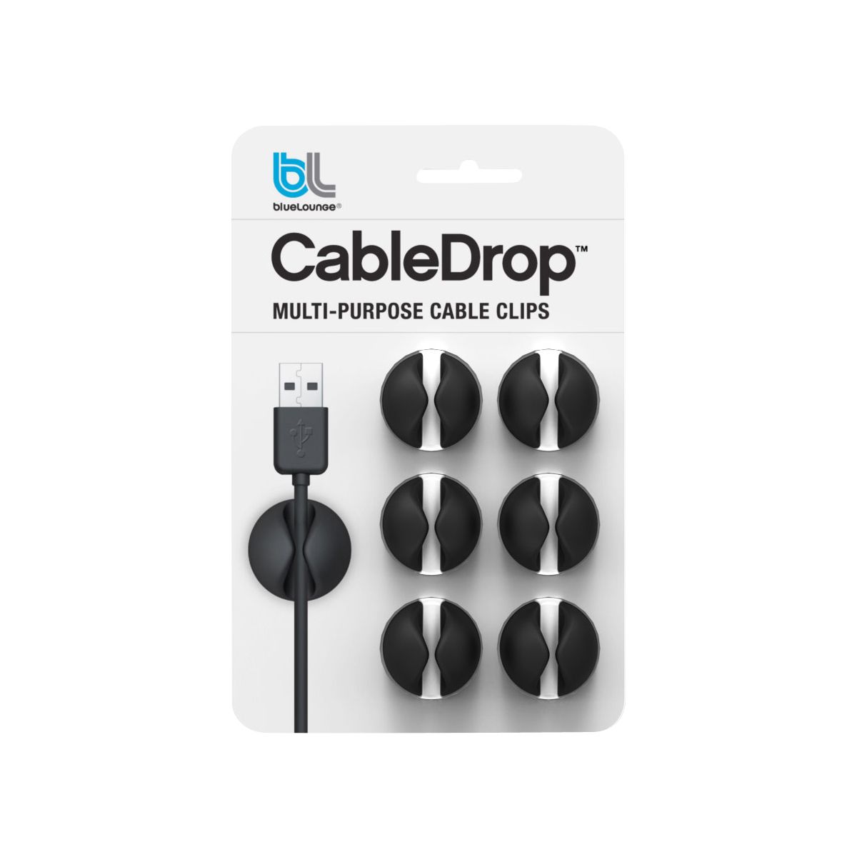 Serre-c�ble bluelounge cabledrop noir pack de 6 (photo) Serre-c�ble bluelounge cabledrop noir pack de 6 (photo)