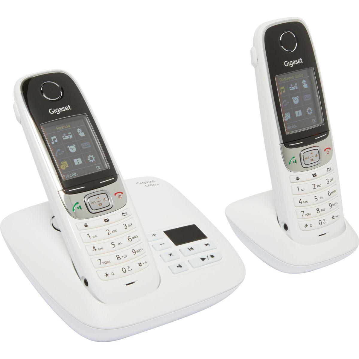 Pack promo téléphone répondeur sans fil duo gigaset c620a duo blanc + combiné téléphonique gigaset c620h blanc - livraison offerte avec le code livoff (photo) Pack promo téléphone répondeur sans fil duo gigaset c620a duo blanc + combiné téléphonique gigaset c620h blanc - livraison offerte avec le code livoff (photo)