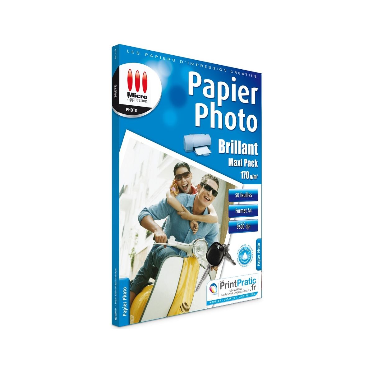 Papier photo micro application photo maxi pack a4 brillant 170g/m2 50 feuilles - 3% de remise immédiate avec le code : multi3 (photo) Papier photo micro application photo maxi pack a4 brillant 170g/m2 50 feuilles - 3% de remise immédiate avec le code : multi3 (photo)