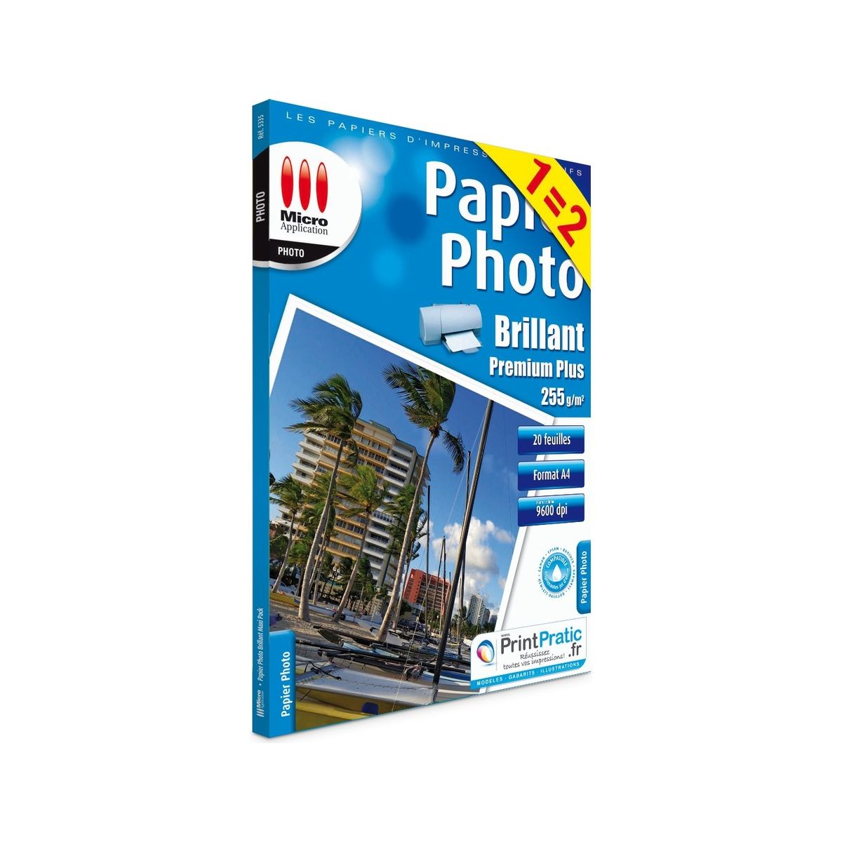 Papier photo micro application photo 1=2 a4 brillant 255g/m2 20 feuilles + 20 feuilles - 3% de remise immédiate avec le code : multi3 (photo) Papier photo micro application photo 1=2 a4 brillant 255g/m2 20 feuilles + 20 feuilles - 3% de remise immédiate avec le code : multi3 (photo)