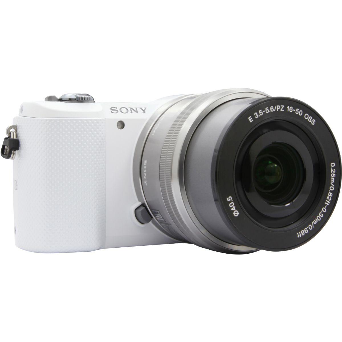 Appareil photo hybride sony a5000 blanc + 16-50mm argent (photo) Appareil photo hybride sony a5000 blanc + 16-50mm argent (photo)