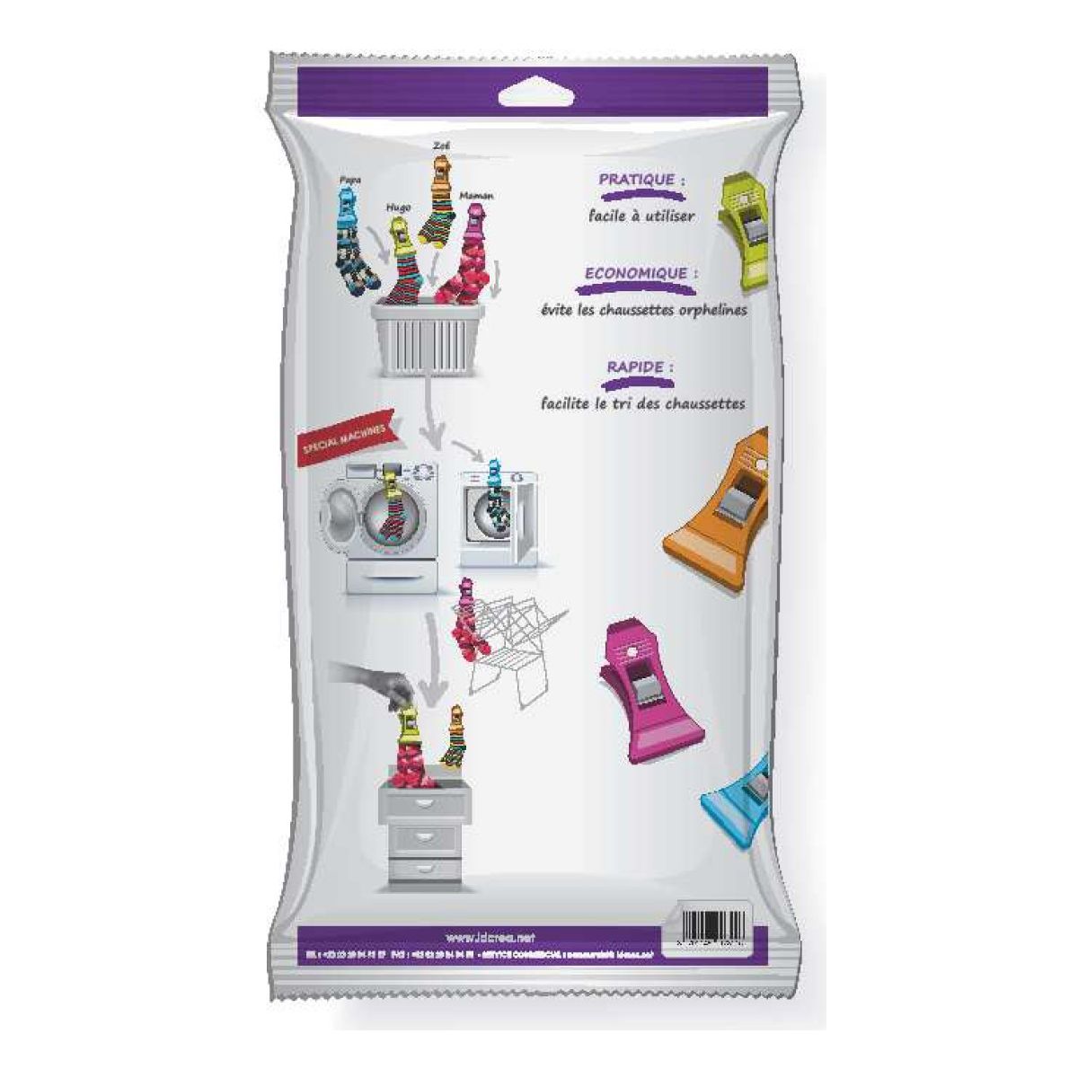 Lot de 12 pinces à chaussettes - 2% de remise immédiate avec le code : cool2 (photo) Lot de 12 pinces à chaussettes - 2% de remise immédiate avec le code : cool2 (photo)