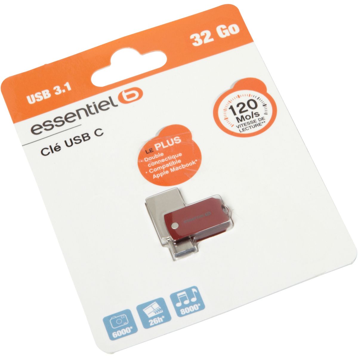 Cl� usb essentielb usb c 32 go (photo) Cl� usb essentielb usb c 32 go (photo)