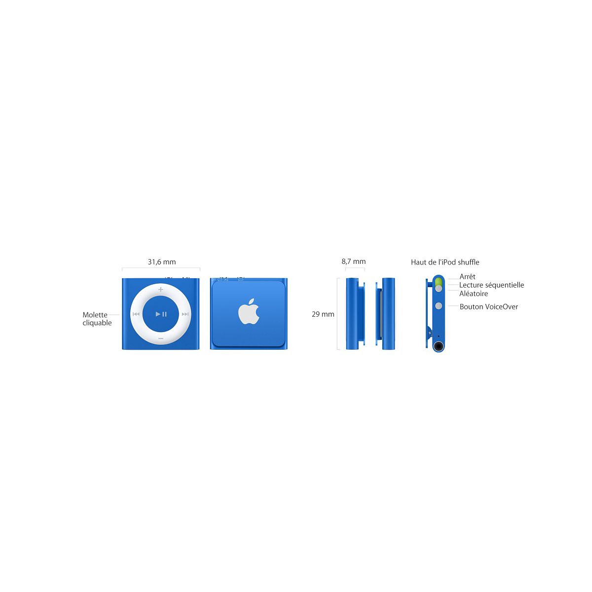 Apple ipod shuffle 2 go bleu - 2% de remise immédiate avec le code : top2 (photo) Apple ipod shuffle 2 go bleu - 2% de remise immédiate avec le code : top2 (photo)