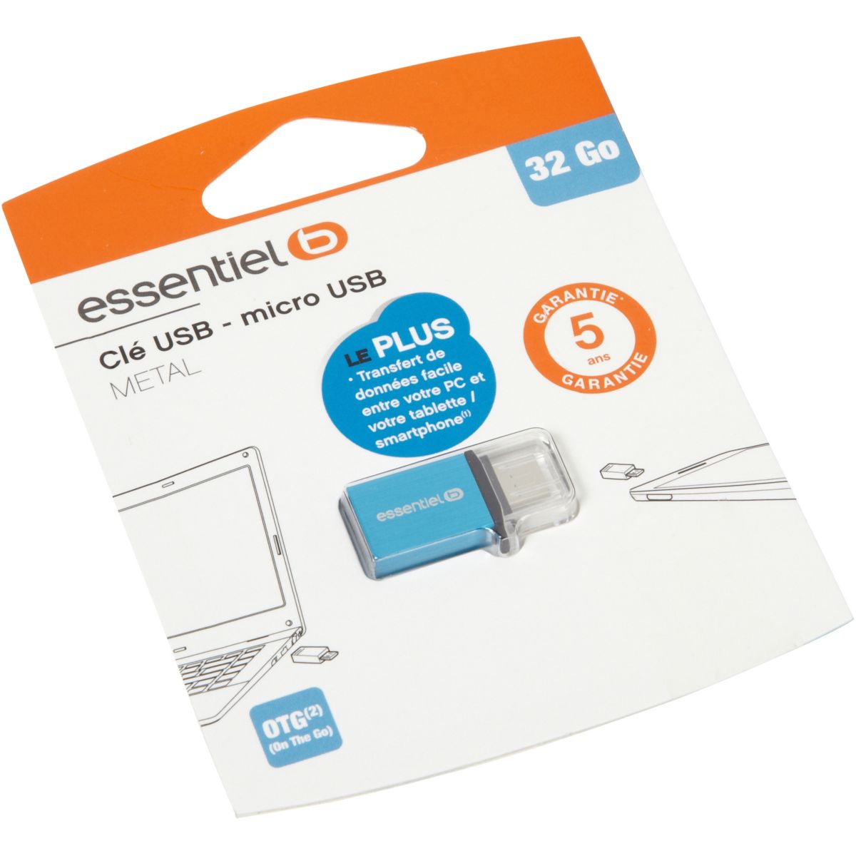 Cl� otg pour micro usb essentielb 32 go otg (photo) Cl� otg pour micro usb essentielb 32 go otg (photo)